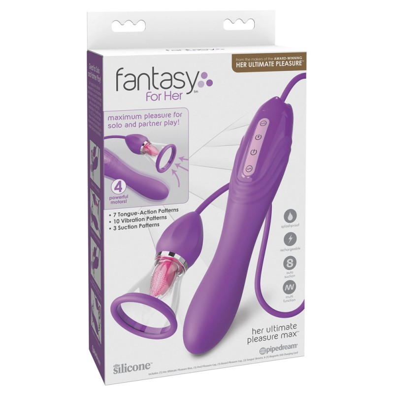 Pipedream Her Ultimate Pleasure Max G-spot Vibrator Sucking & Tongue Licking Stimulator3