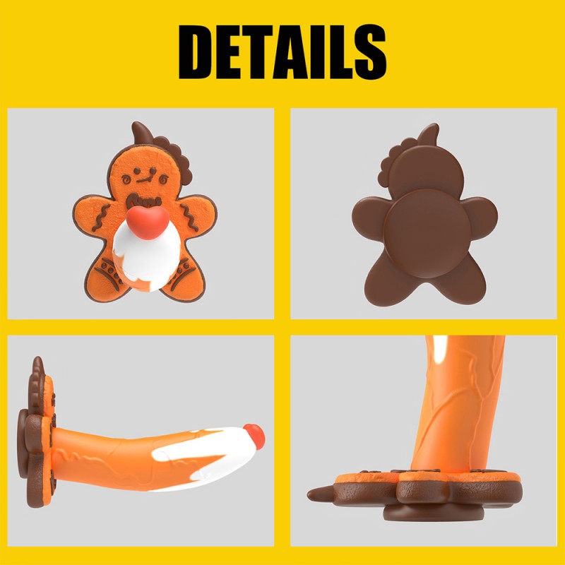 Gingerbread Man Silicone Dildo with Suction Cup Christmas Themed Sex Toy3