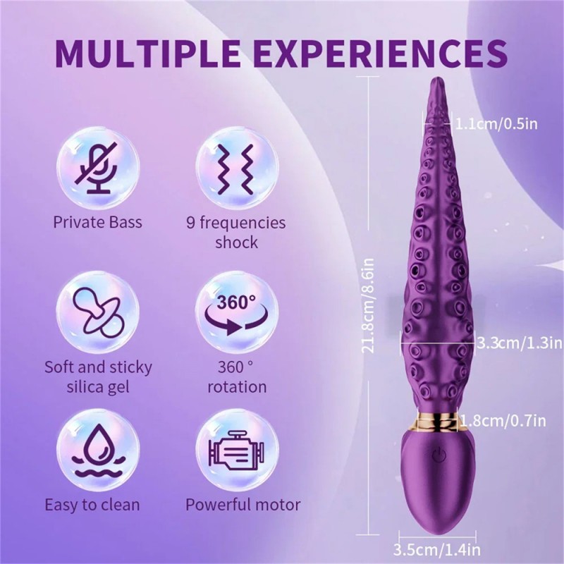 Octopus Tentacle Simulation Dildo Fantasy Cock Double Head Vibrator