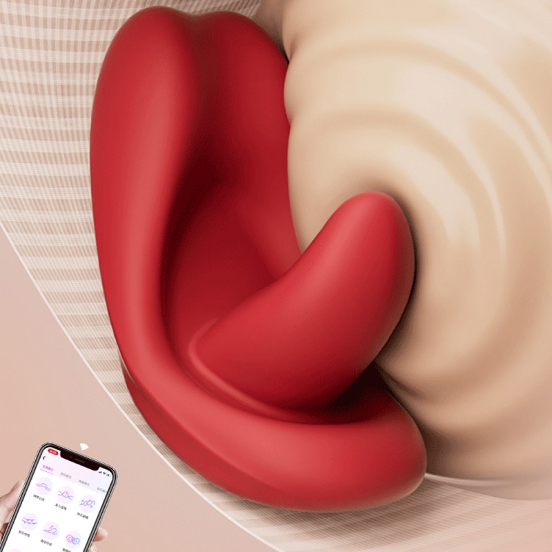 Red Tongue Wearable G-spot Vibrator Clitoral Stimulator with App Control4