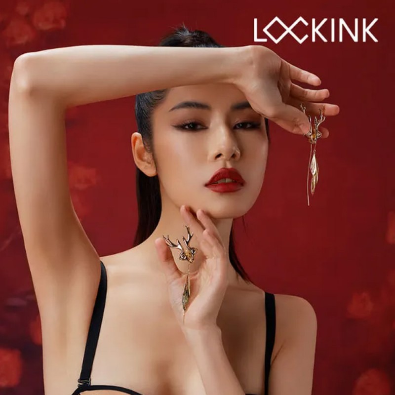 LOCKINK Sevanda Stag Adjustable Nipple Clamps & Earringo