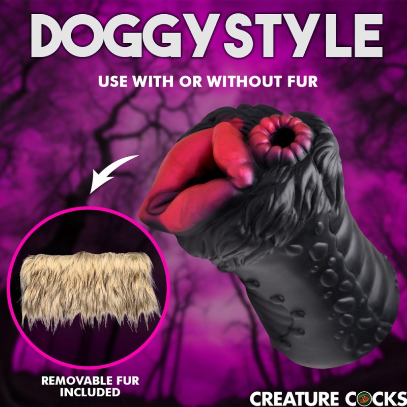 Savage She-Wolf Dual Ended Male Stroker with Removable Fur2