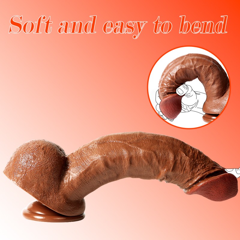 Super Long 12.4 Inch Realistic G-spot Didlo with Suction Cup & Balls2