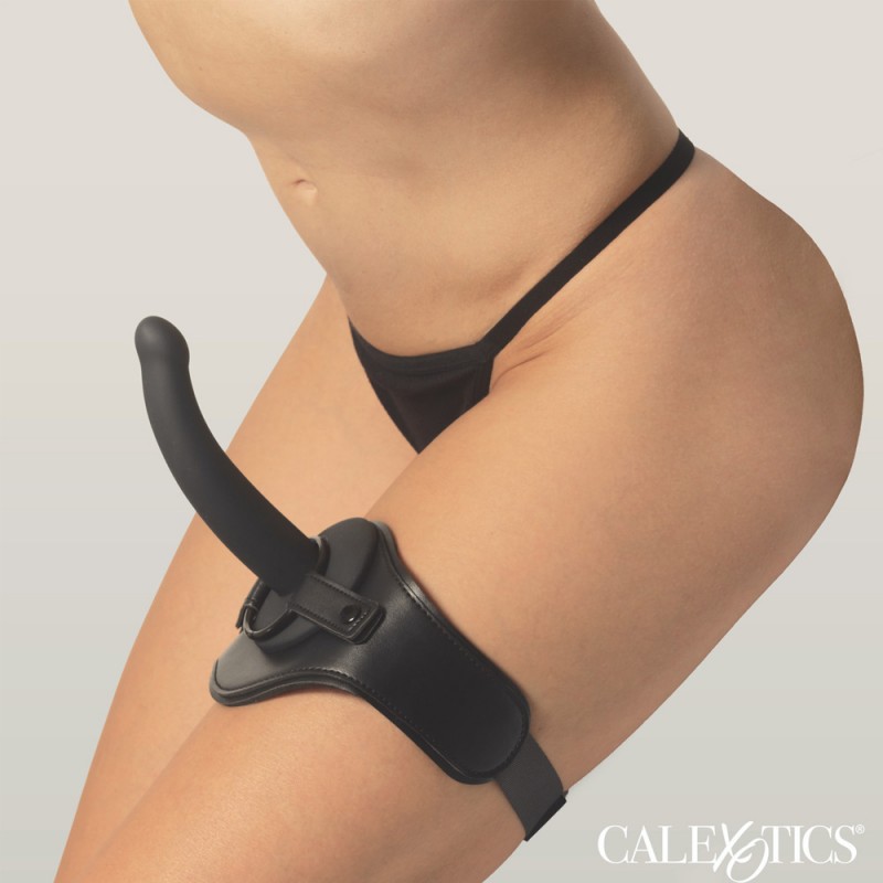 CalExotics Onyxxx™ Thigh Strap with Silicone Probe Strap On Dildo