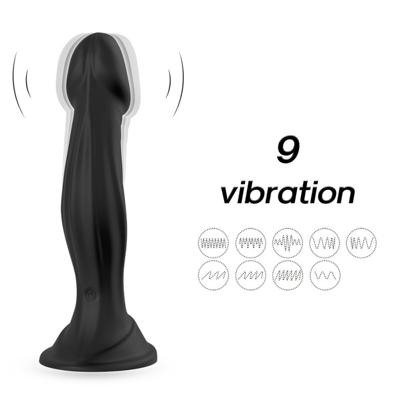 Simulation Vibrating Curved Dildo with Remote Control