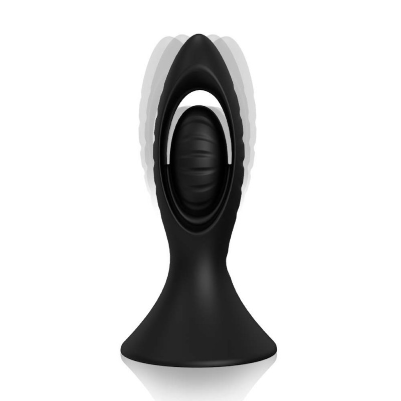 Black Hollow Out Slap Anal Plug with Remote Control