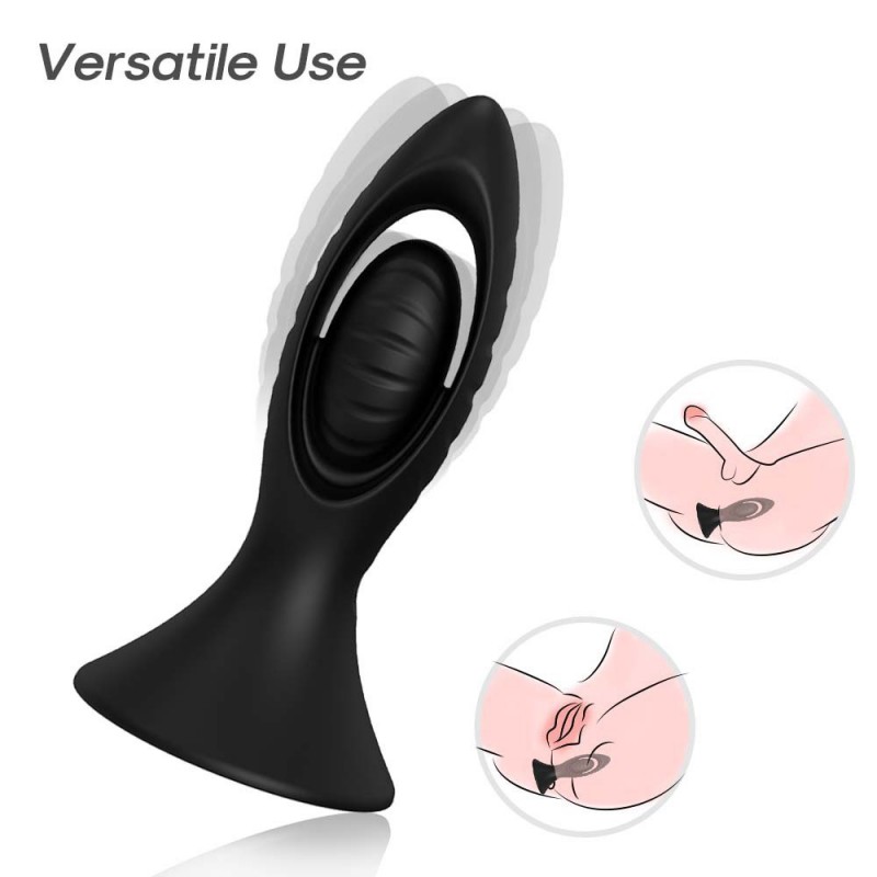 Black Hollow Out Slap Anal Plug with Remote Control