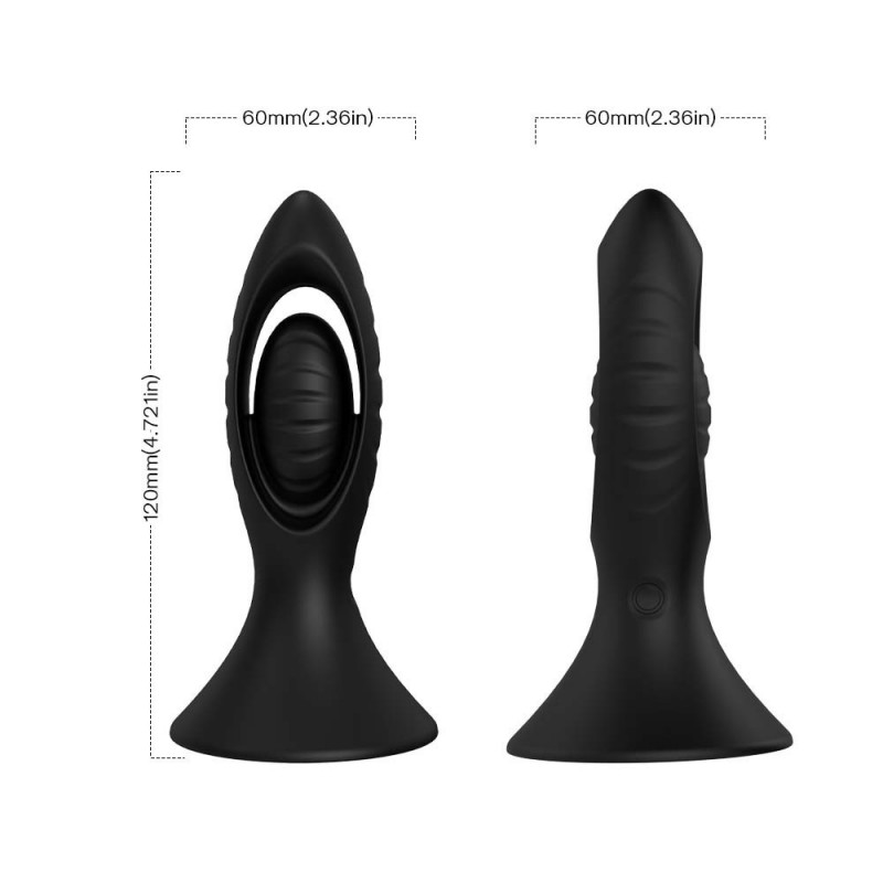 Black Hollow Out Slap Anal Plug with Remote Control