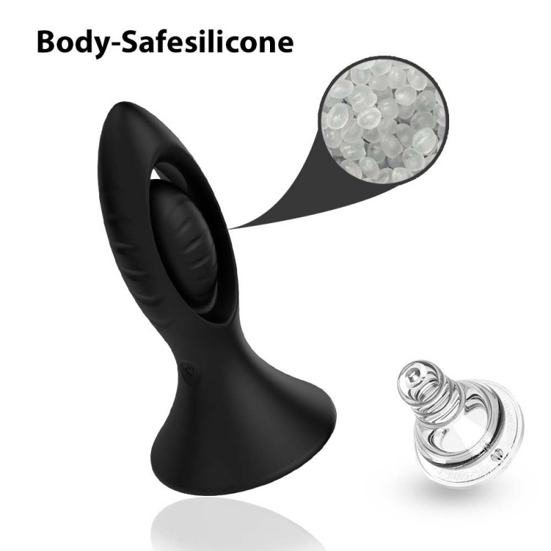 Black Hollow Out Slap Anal Plug with Remote Control