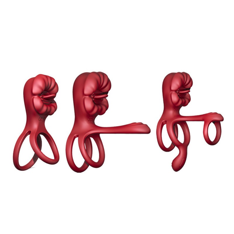 Vibrating Cock Ring Tongue Licking Clit Vibrator with App Control for Couples4