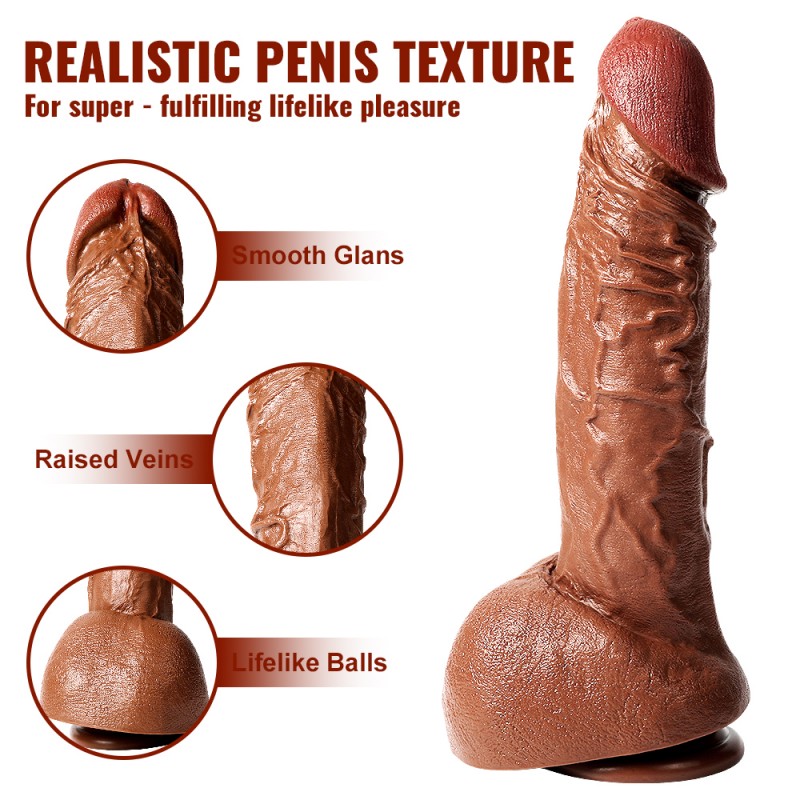 12In. Realistic Dildo with Vein Texture Balls & Suction Cup