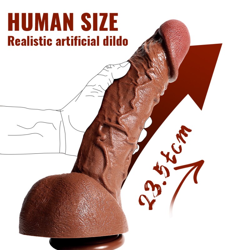 12In. Realistic Dildo with Vein Texture Balls & Suction Cup