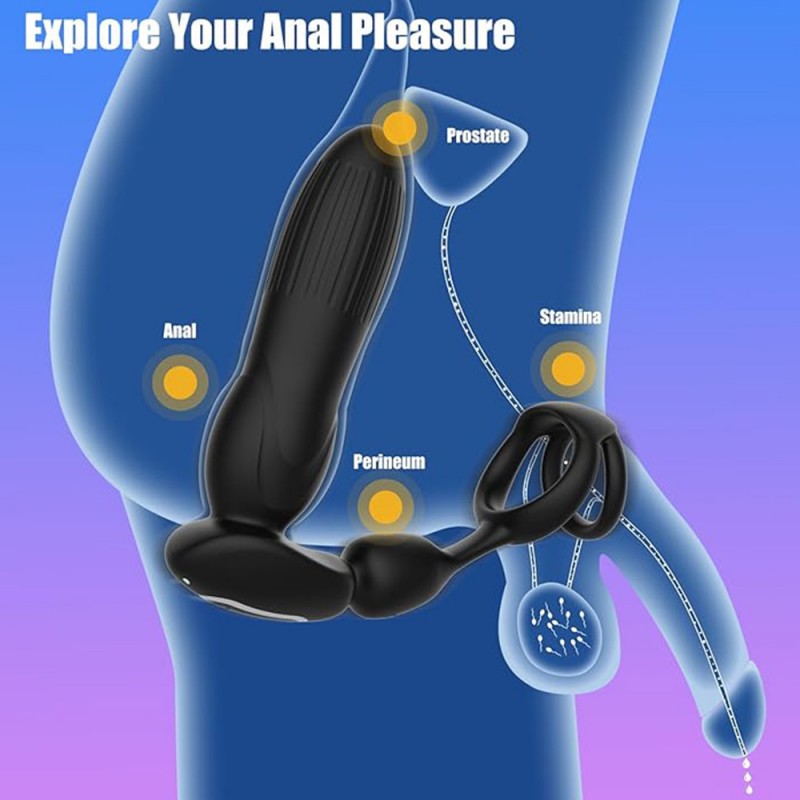 Thrusting Male Prostate Massager Vibrating Anal Vibrator