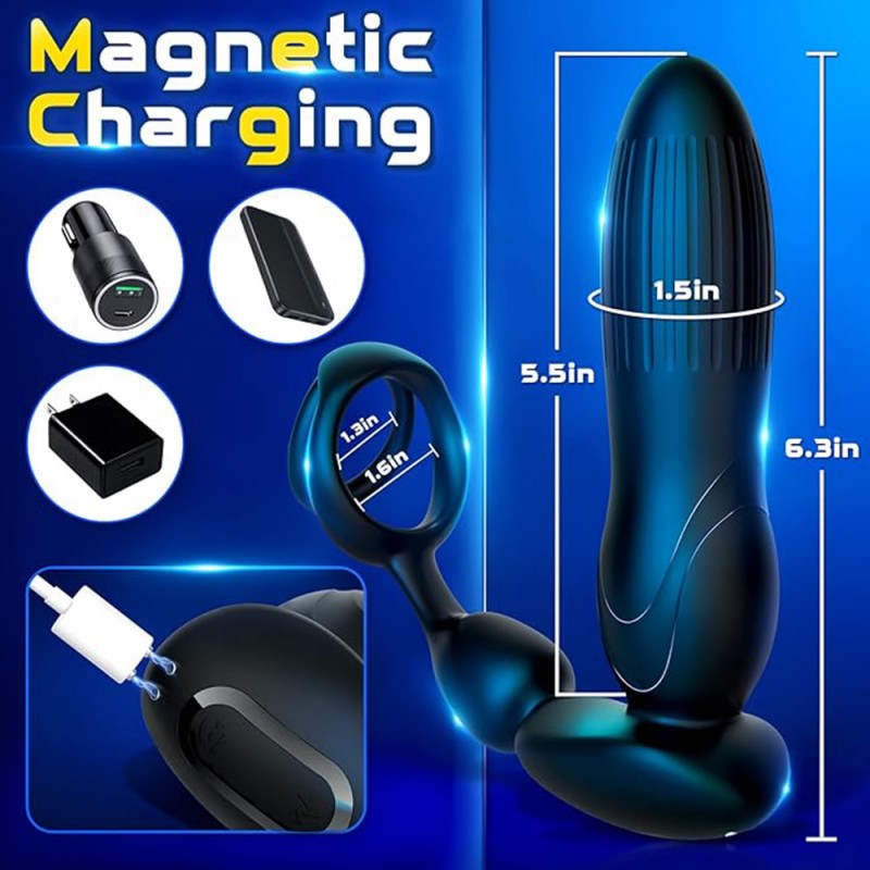 Thrusting Male Prostate Massager Vibrating Anal Vibrator