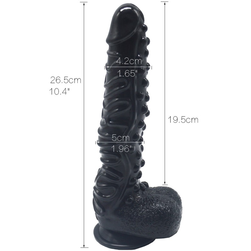 FAAK 10 Inch G-spot Dildo Wave Textured Penis with Suction Cup4