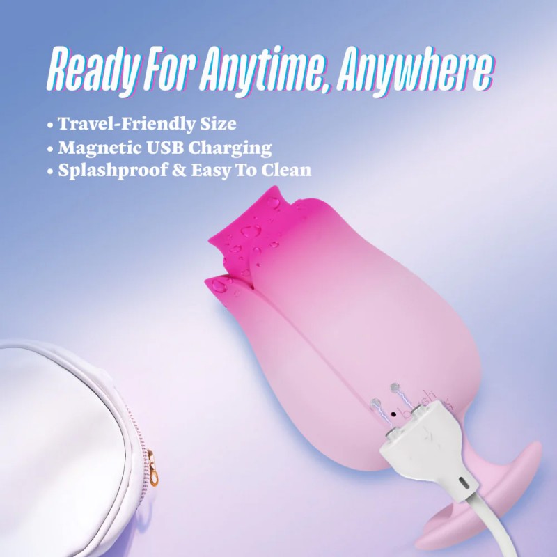 Blush Aria Rose Sucking Vibrator Tongue-Fluttering Massager6