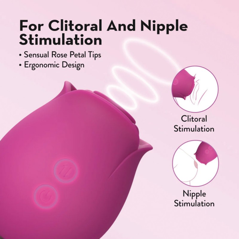 Blush Original Rose Vibrator Air Wave Suction Clitoral Nipple Stimulator3