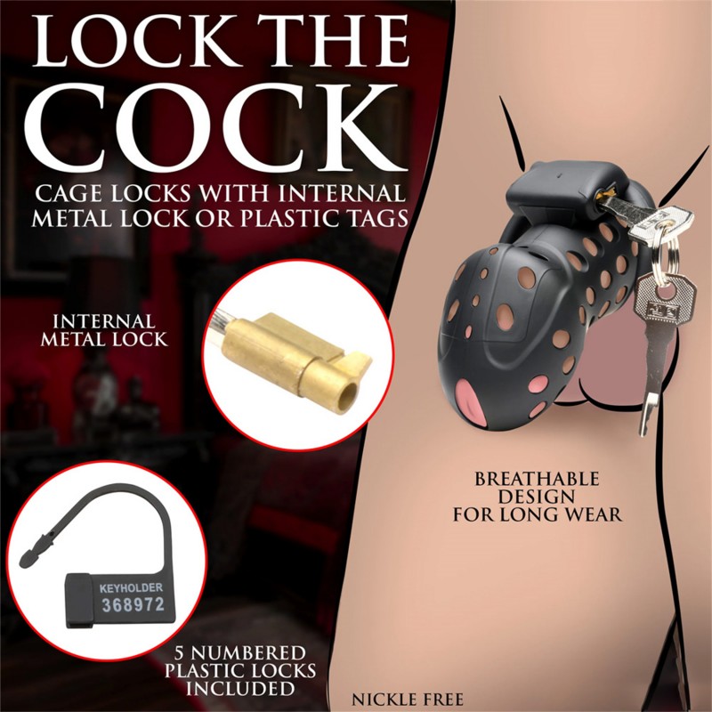Master Series Lock Down Plastic Chastity Cage