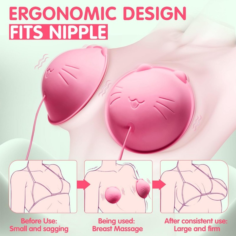 Cute Cat Nipple Vibrator Sucker Breast Massager with Remote Control3