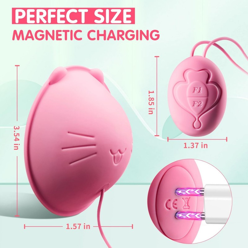 Cute Cat Nipple Vibrator Sucker Breast Massager with Remote Control1