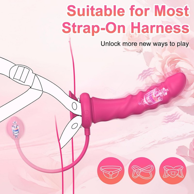 Lesbian Vibrator Stap On Dildo Rosebud Anal Plug with Harness & App Control1
