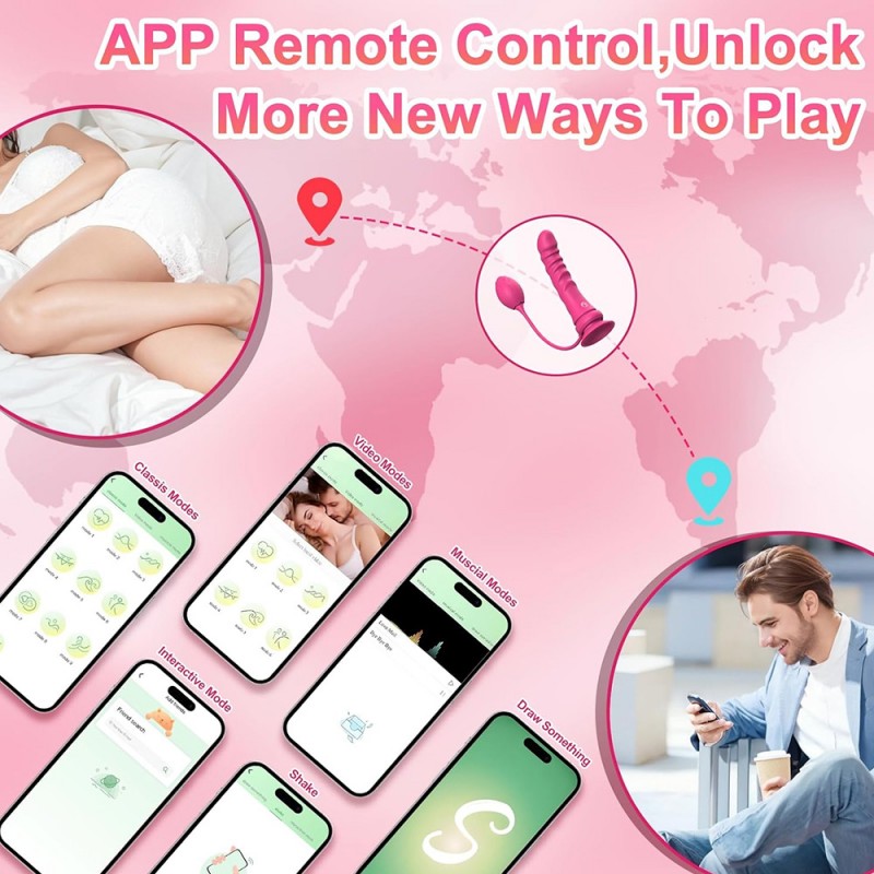 Lesbian Vibrator Stap On Dildo Rosebud Anal Plug with Harness & App Control3