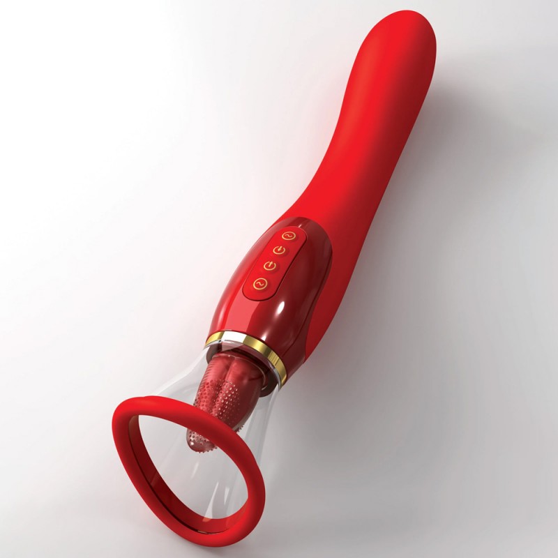 Pipedream 24k Gold Luxury Tongue & Sucking Vibrator with 2 Attachments - Christmas Holiday Version5