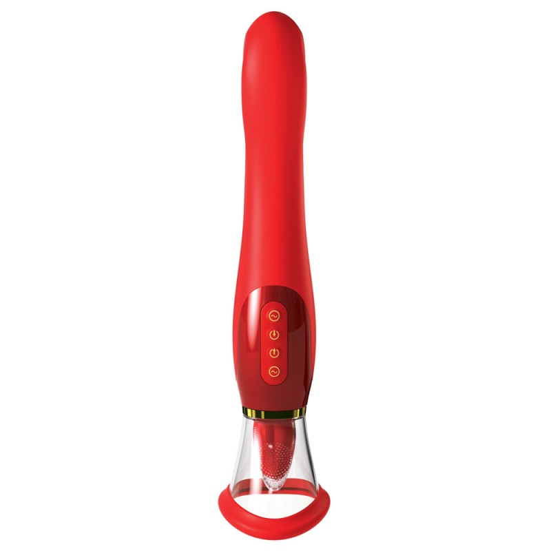 Pipedream 24k Gold Luxury Tongue & Sucking Vibrator with 2 Attachments - Christmas Holiday Version1