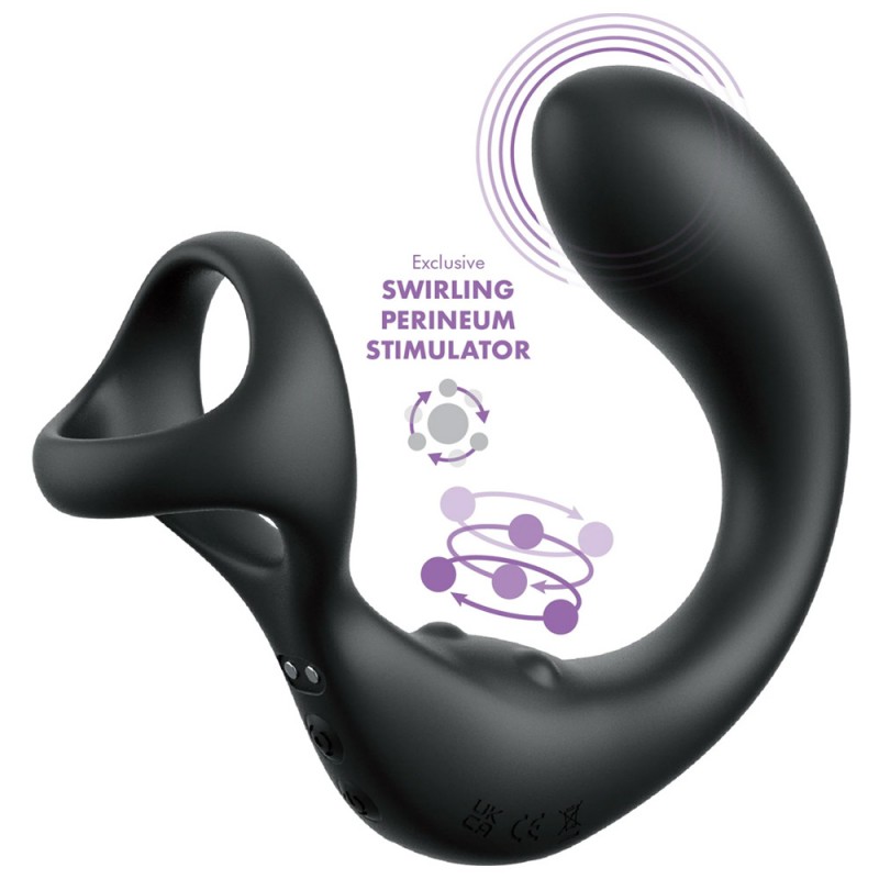 Pipedream Ass-Gasm Taint-Alizer Swirling Perineum Prostate Massager & Cock Ring with Remote