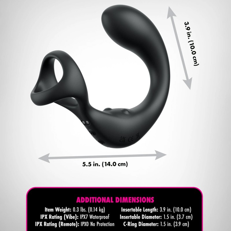 Pipedream Ass-Gasm Taint-Alizer Swirling Perineum Prostate Massager & Cock Ring with Remote1