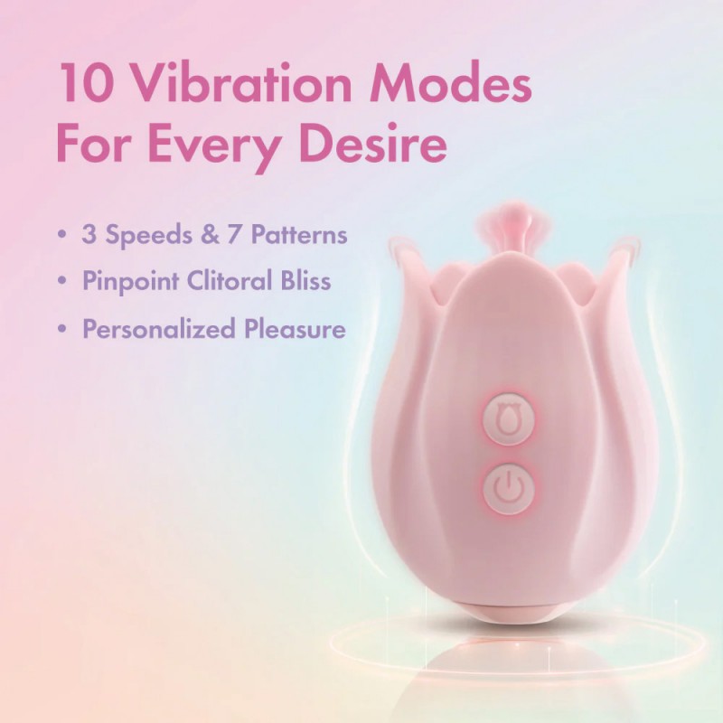 Blush Play With Me Romantic Rose Vibrating Silicone Vibrator