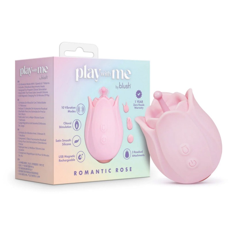 Blush Play With Me Romantic Rose Vibrating Silicone Vibrator