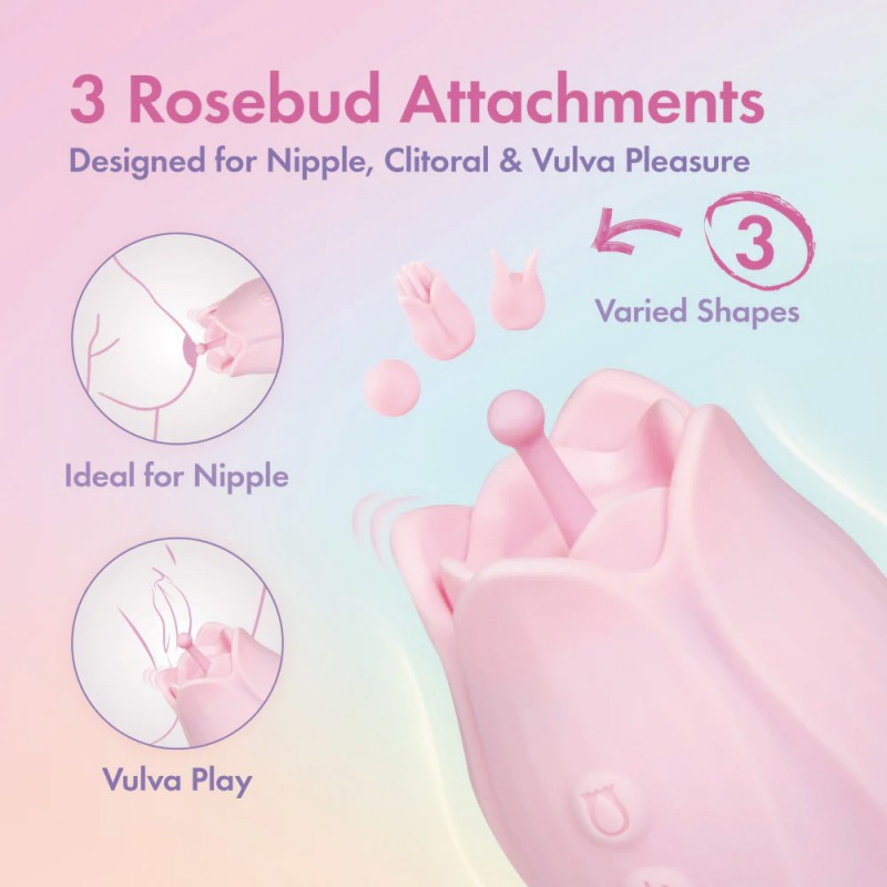 Blush Play With Me Romantic Rose Vibrating Silicone Vibrator