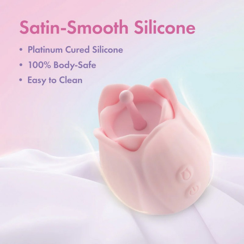 Blush Play With Me Romantic Rose Vibrating Silicone Vibrator