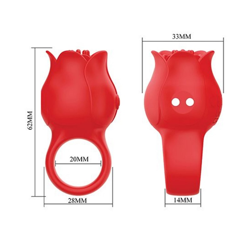 Pretty Love Jae Rose Floral Clitoral Stimulator Finger Vibrator with Ring3