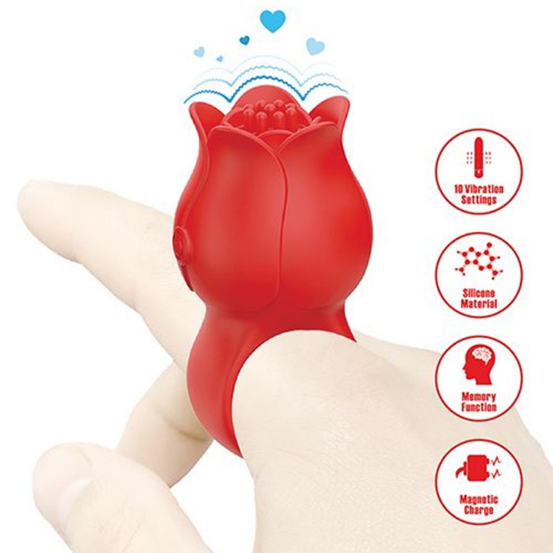 Pretty Love Jae Rose Floral Clitoral Stimulator Finger Vibrator with Ring2