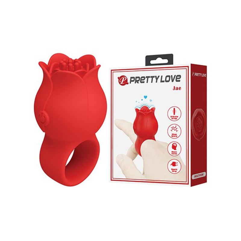 Pretty Love Jae Rose Floral Clitoral Stimulator Finger Vibrator with Ring