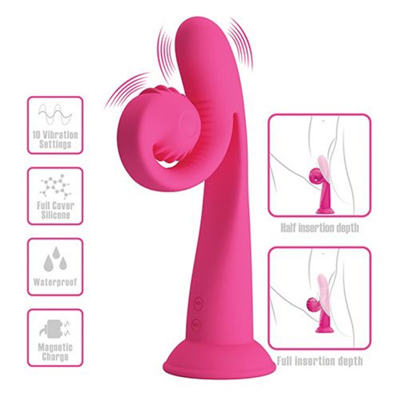 Pretty Love Romance Selma Snail Rabbit Vibrator with Suction Cup3