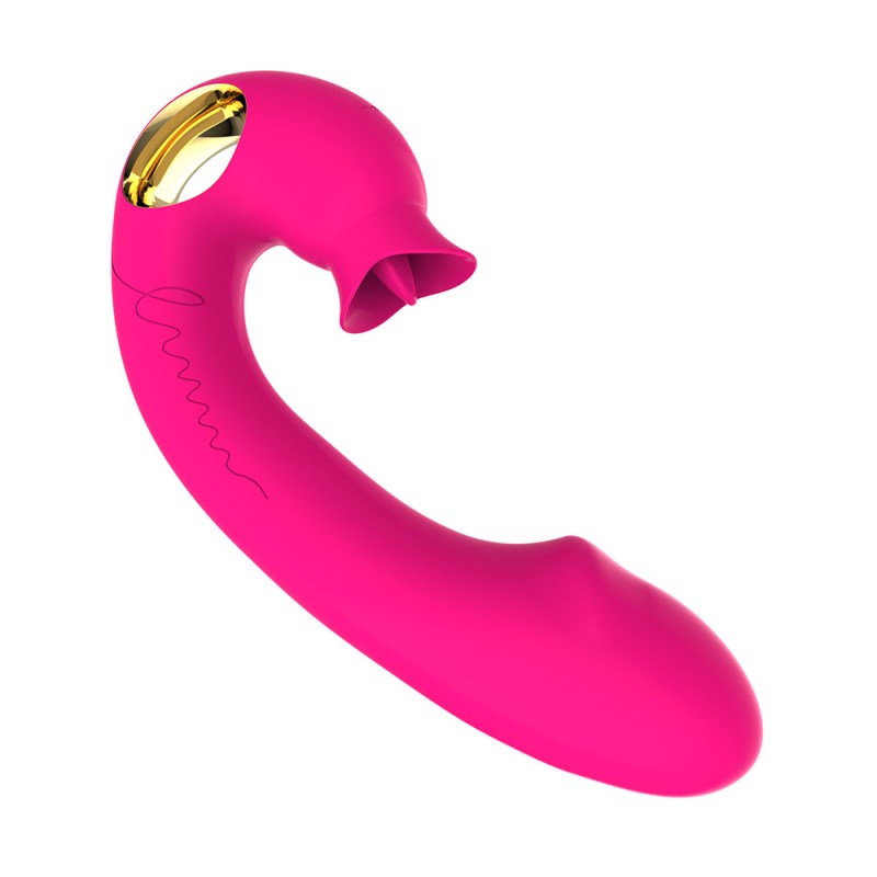 Rabbit Vibrator Tongue Lick Clitoral Curved G-Spot StimulationRabbit Vibrator Tongue Lick Clitoral Curved G-Spot Stimulation