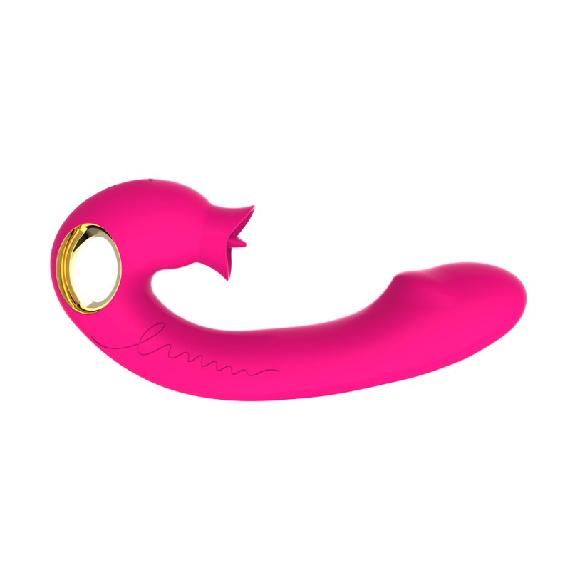 Rabbit Vibrator Tongue Lick Clitoral Curved G-Spot Stimulation