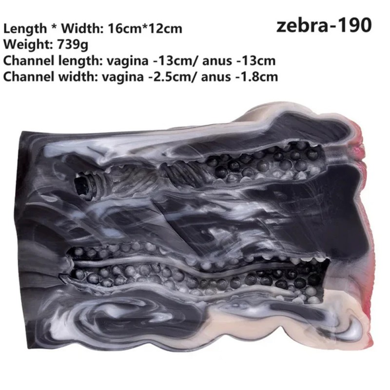 Zebra Vagina & Anal Animal Pocket Pussy Male Stroker3