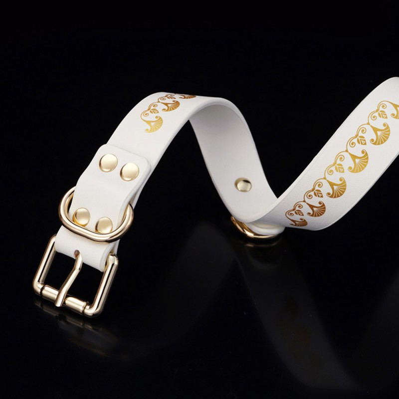 7PCS Leather BDSM Kit with Handcuffs Ankle Cuffs Collar Whip