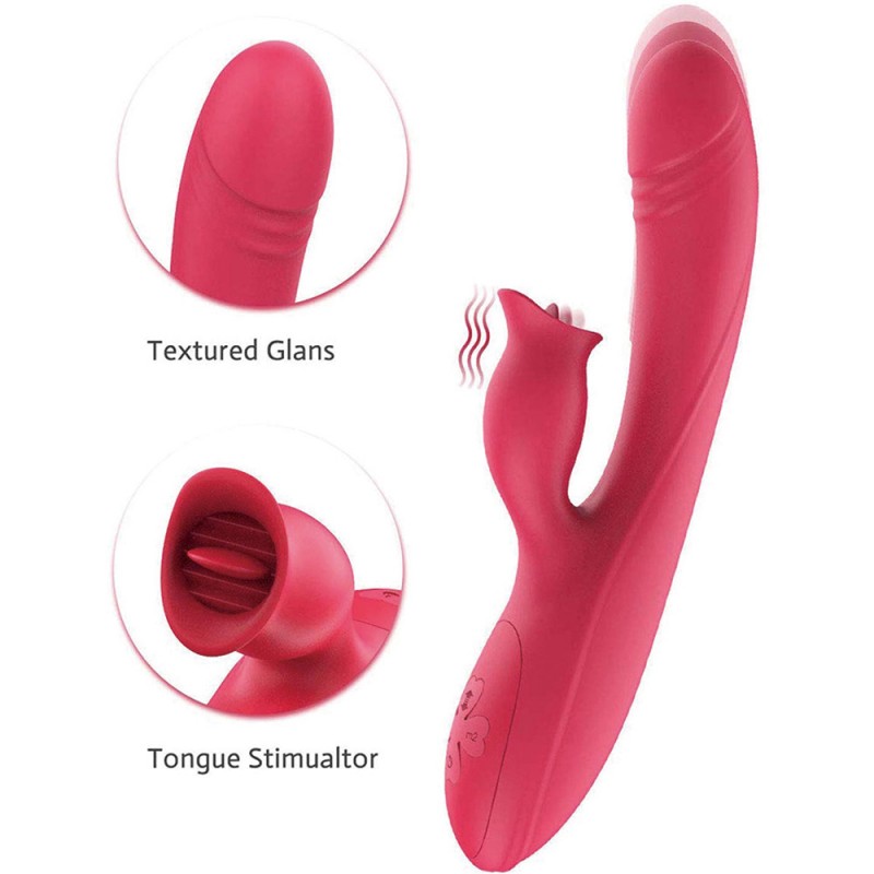 Female Tongue Shock Thrusting VibratorFemale Tongue Shock Thrusting Vibrator