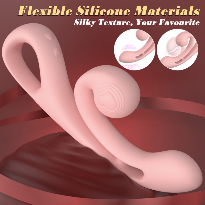 S-Hande 2 in 1 Snail Shape Clit Stimulator Rabbit Vibrator1