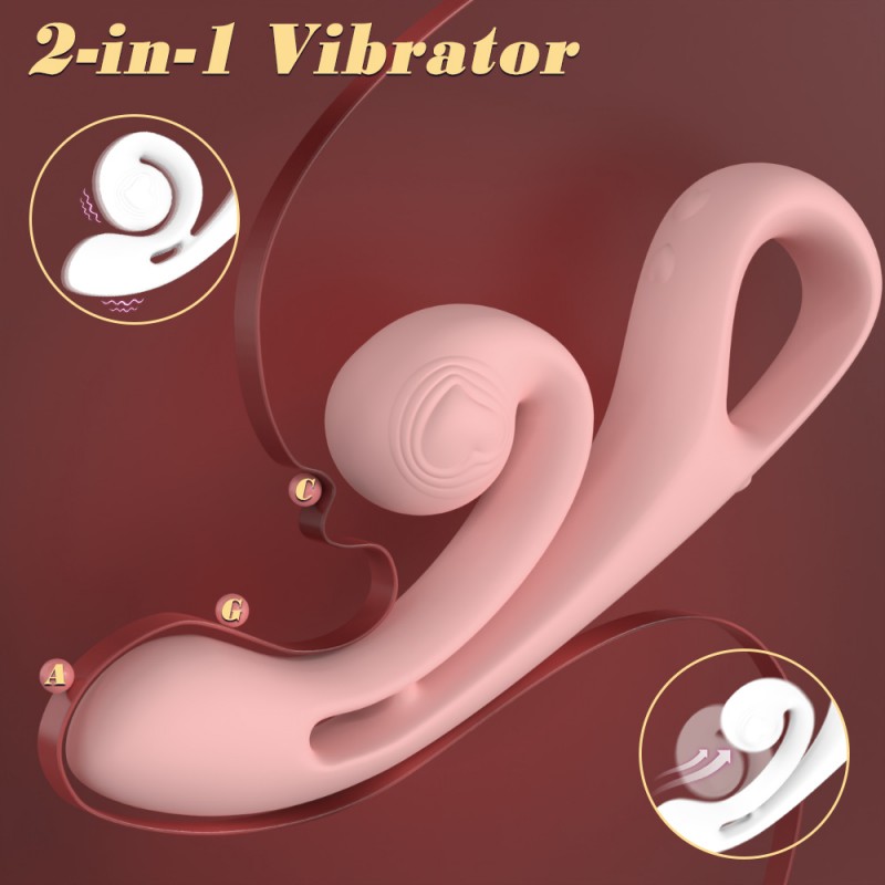 S-Hande 2 in 1 Snail Shape Clit Stimulator Rabbit Vibrator