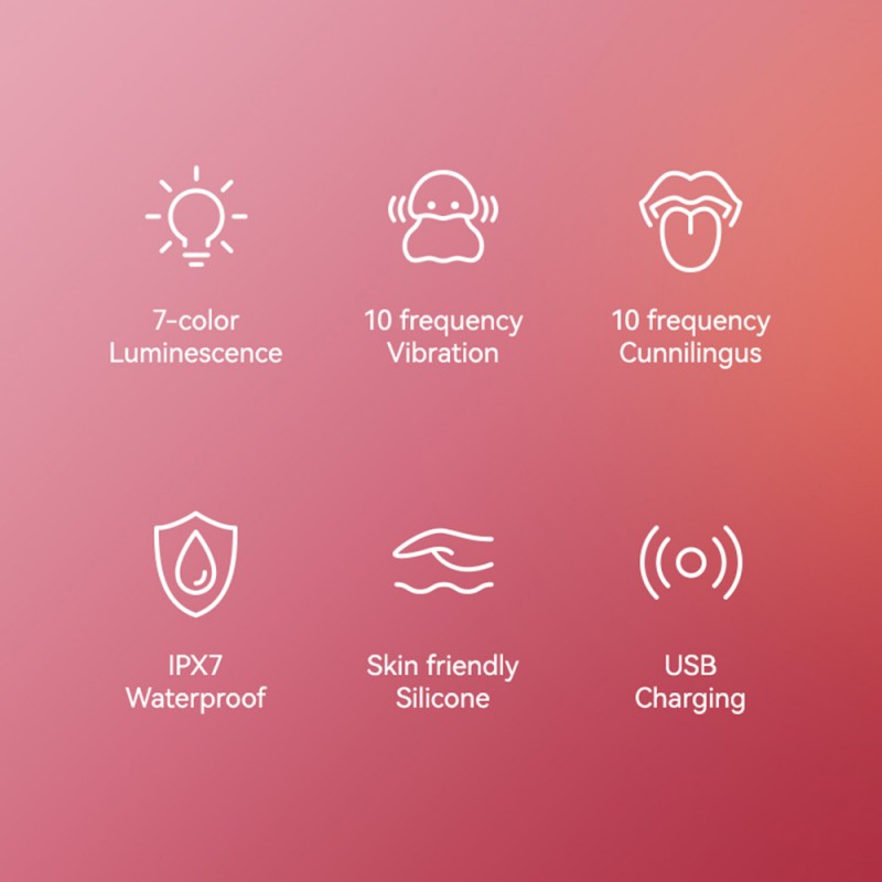 Jellyfish 360° Tongue Licking Clit Vibrator with LED Rainbow Colors1Jellyfish 360° Tongue Licking Clit Vibrator with LED Rainbow