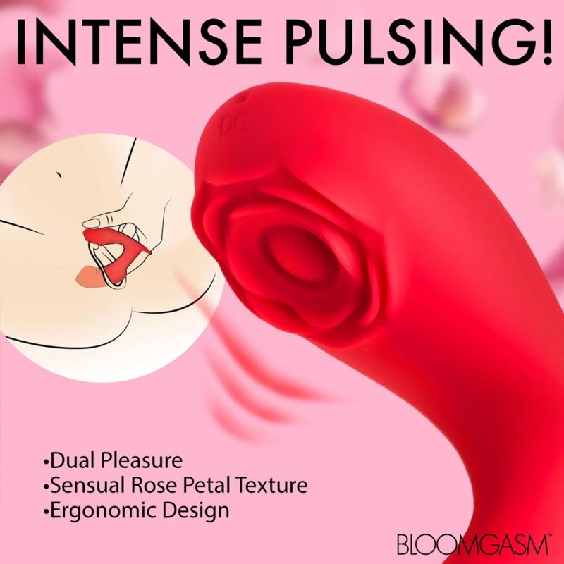 Bloomgasm Rose Touch Pulsing Silicone Finger Vibrator