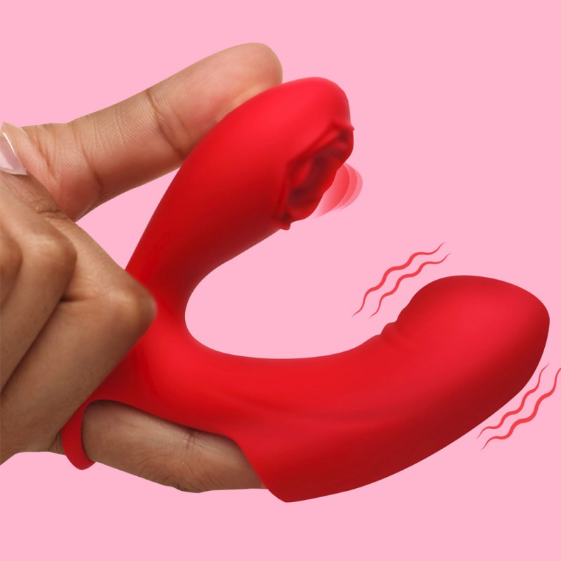 Bloomgasm Rose Touch Pulsing Silicone Finger Vibrator