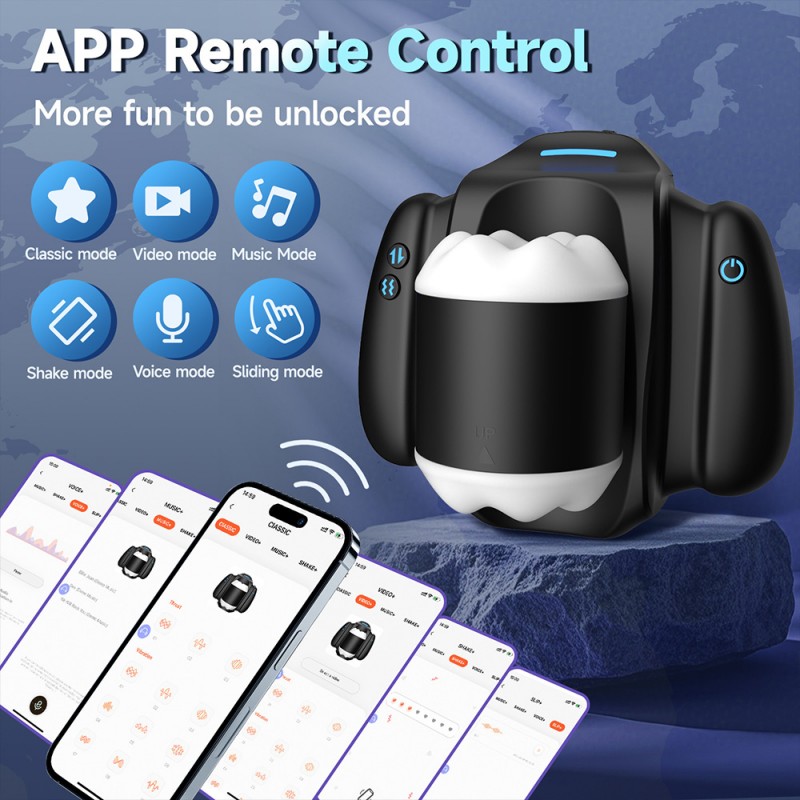 Thrusting & Vibrating Automatic Masturbator with Phone Holder & APP Control3