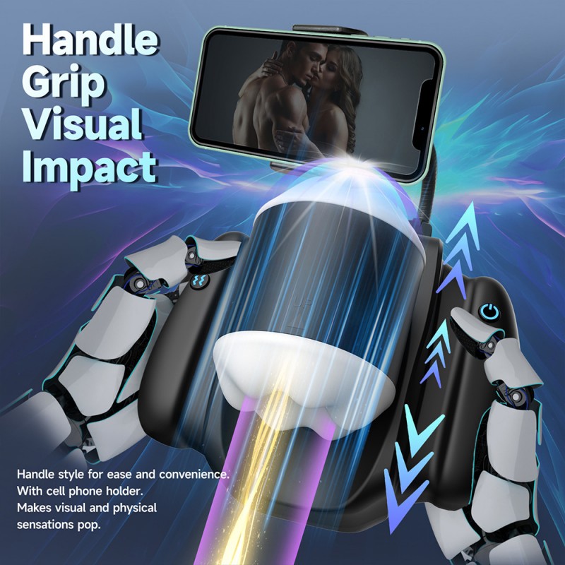 Thrusting & Vibrating Automatic Masturbator with Phone Holder & APP Control1